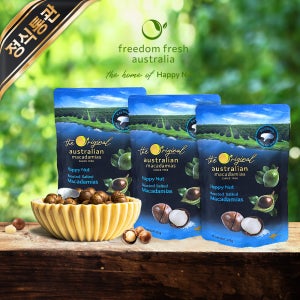 해피넛 호주 통 마카다미아 까먹는 견과류 솔트, 225g, 3개