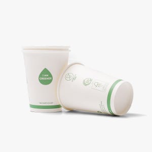 380ml 수성코팅 인쇄 화이트 종이컵 500개 친환경 테이크아웃 커피 컵