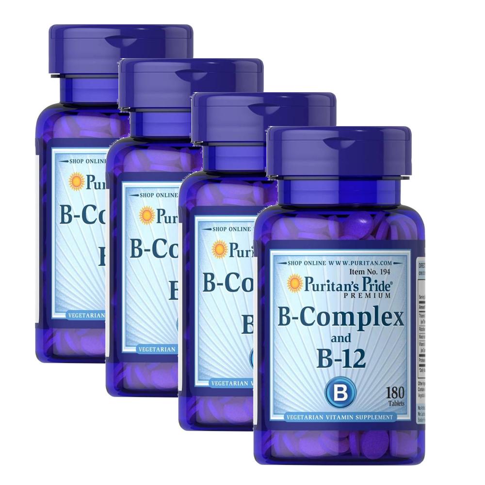 퓨리탄스프라이드 <b>B 컴플렉스</b> <b>비타민B</b>12 180정 4개 Puritans Pride Vitamin <b>B</b>-Complex Vitamin <b>B-12</b>