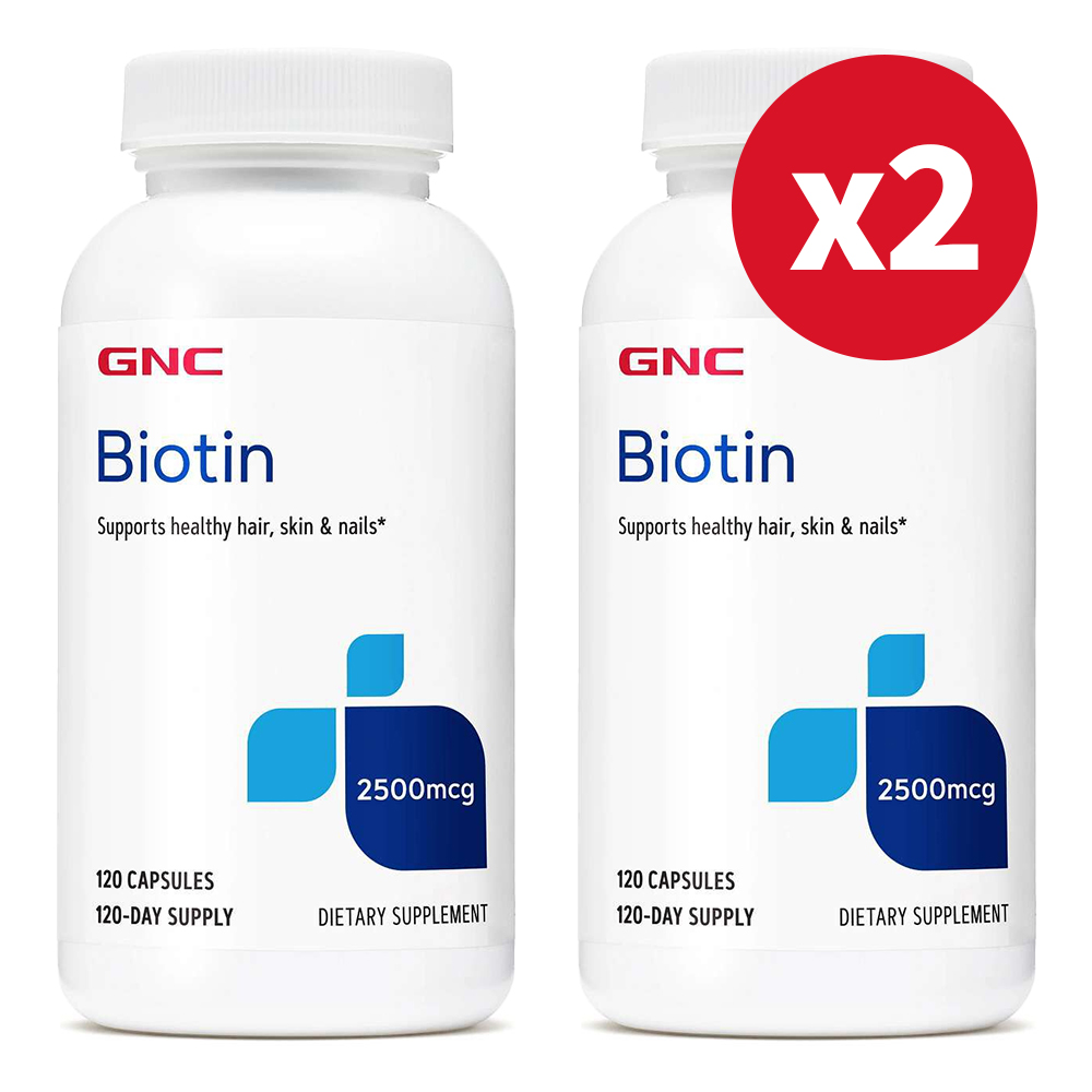 GNC <b>비오틴 2500mcg 120캡슐</b>, 2개