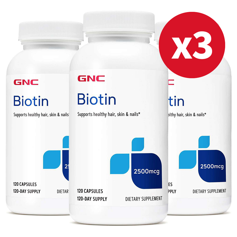 GNC <b>비오틴 2500mcg 120캡슐</b> 3개