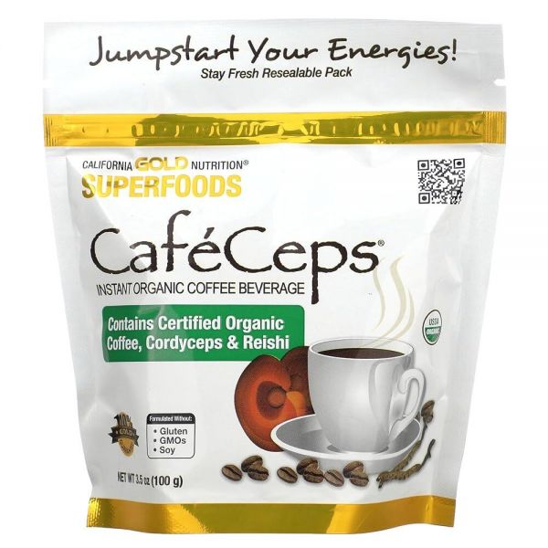 California Gold Nutrition <b>CafeCeps</b>, 인증된 유기농 인