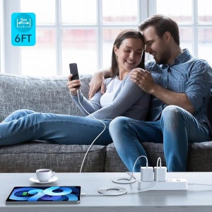 16e용 롱 충전기 고속 충전, 20W USB C PD 벽 어댑터 2팩 6FT 타입 to 15 16 /16e /16 Pro /15 Plus Max / /Air /Mini