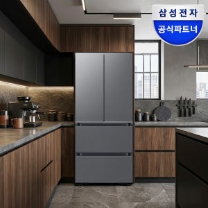 삼성 비스포크 AI 김치냉장고 4도어 490L 에센셜 다크 메탈(RK70F49M2DD)