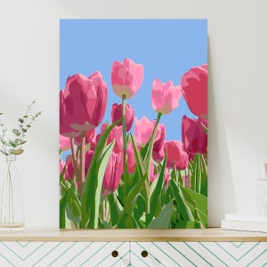원그리드 DIY 명화그리기 세트 30x40cm 유화 풍경화 꽃 그림 취미 러블리 튤립