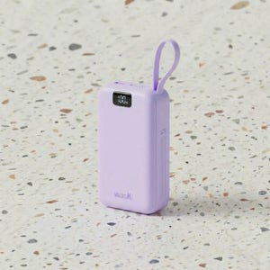 파스텔 컬러 PD 22.5W C타입 일체형 고속 미니 보조배터리 10000mAh, 퍼플