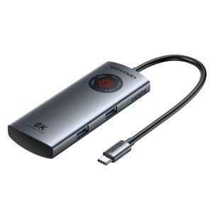 벤션 5in1 8K USB-C타입 도킹스테이션 터치식 HDMI 온오프 멀티허브 TQX