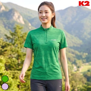K2 등산티셔츠 오싹 ICEDUAL 반팔 집업 여성