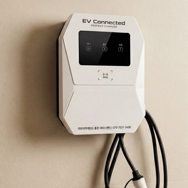 전기차 완속충전기 가정용 설치 7kw-5M 이브이커넥티드 (하이박스2종+차단기풀세트증정)