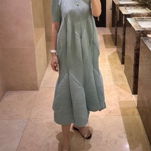 플리츠 언발란스 롱원피스 체형커버 여름원피스