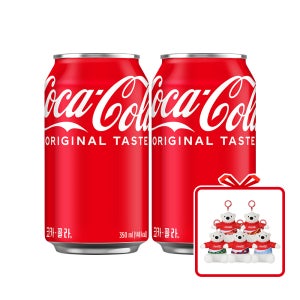코카-콜라 CAN 350ml 48개(2x24입) + 월드컵 폴라베어 키링 (옵션선택, 1종 랜덤)