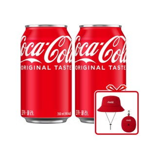 코카-콜라 CAN 350ml 48개(2x24입) + 코크 버킷햇 레드 (옵션선택)