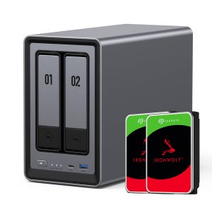 유그린 고성능 나스 2베이 NAS DXP2800 + 아이언울프 나스용 하드디스크 8TB x 2ea