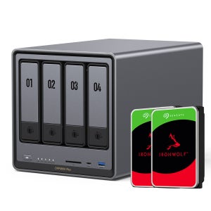 유그린 고성능 나스 4베이 NAS DXP4800Plus + 아이언울프 나스용 하드디스크 10TB x 2ea