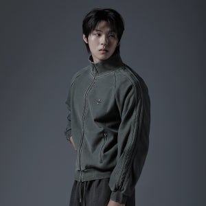 카미드 엔틱 피그먼트 져지 트랙탑 [올리브그린]