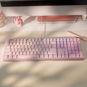 체리 키보드 RGB 조명 기계식 풀배열 MX2A 저소음 적축 핑크 MNS