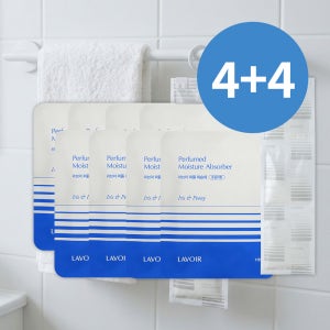 [슈퍼적립/파우치 증정] [4+4] 라브아 퍼퓸 제습제 옷걸이형 아이리스앤피오니, 120g, 8개