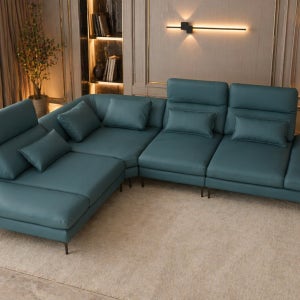 리안 루시아 이지클린 가죽 스윙소파 그린, 6인용