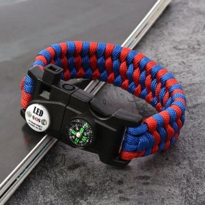 다기능 생존 팔찌 paracord 캠핑 팔찌 아웃도어 나침반 선물용