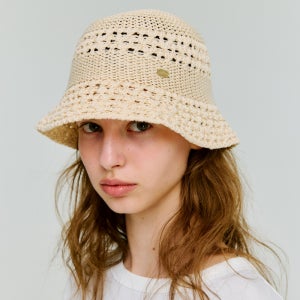 [드파운드] summer crochet bucket hat - ivory