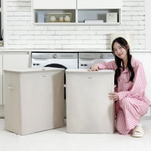 올지 분리수납 빨래바구니 세탁바구니 대형 분리형 이동식 빨래통 3단, 1개