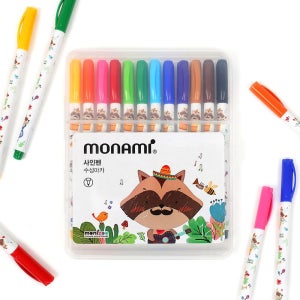 학생 수성 모나미 사인펜 블루 사인펜세트 12색