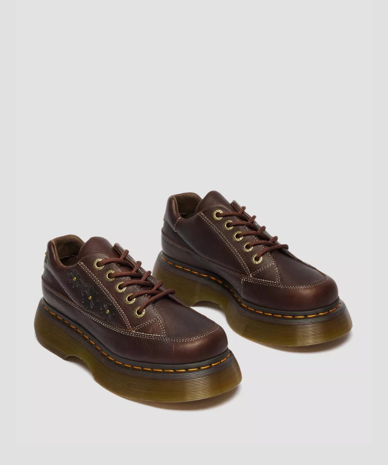 Dr. Martens Buzz 5-Eye Flower Grizzly Leather Shoes 43547200 Dark Brown