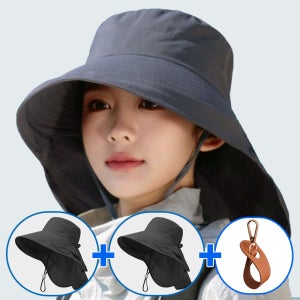 햇빛가리개 성인플랩캡 챙넓은 모자 자외선차단 물놀이 등산 경량 블랙 + 블랙