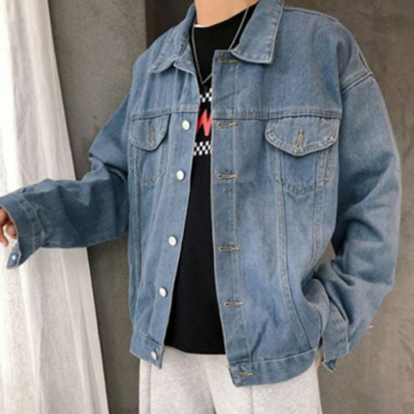데일리 남성 데님 자켓 레귤러핏 청 자켓 봄가을 워싱 포켓