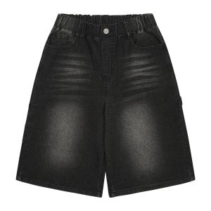 소이주니어 여름 공용 6부 카펜더 버뮤다 진 반바지 (블랙) 26M0206 초등 중학생