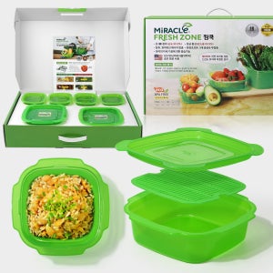 락스타 냉동밥보관용기 채반찜기 6P 세트 미라클 선물패키지