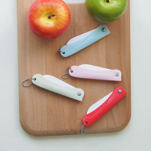 캠핑 때도 편리한 뉴 올리바 파스텔 접이식 과도 칼 피크닉 용 세라믹