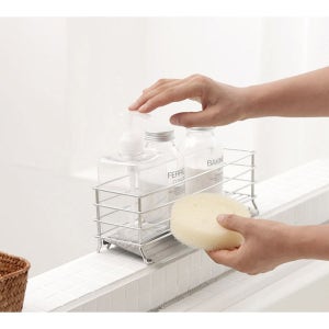 스텐 와이드형 세제랙 잡화 정리용품 물빠짐받침대 싱크대 수세미 선반 주방 생활용품 기타