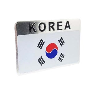 캠핑카 대한민국 국기 데칼 8cm 1개 승용차 외장 알루미늄 메탈 엠블럼 패치 직사각