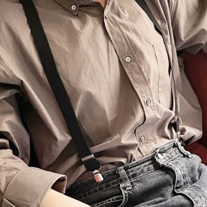 컬러 멜빵 성인용 검정 클래식 무지 여자 남자 패션소품