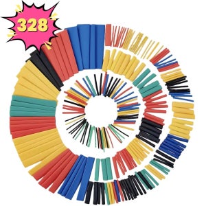 328PCS 열수축 튜빙 키트 케이블 커넥터 절연 및 보호용 2 와이어 1 슬리브 방수