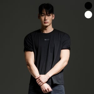 [어센더] 블랙라벨 절개 레귤러핏 세미 크롭 숏슬리브 2color