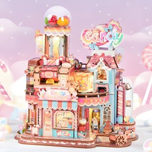 (국내배송) ROKR 캔디 하우스 DIY 미니어처 오르골 캔디 공방 우드 퍼즐 조립 키트
