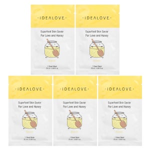 Idealove 슈퍼 푸드 스킨 세이비어 포 러브 앤 허니 뷰티 시트 마스크 5개입 각