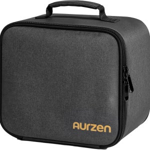 Aurzen 프로젝터 휴대용 케이스 액세서리 수납 포켓이 있는 가방 여행용 EAZE DR D HAPPRUN TMY PANSEBA 엡손 벤큐 프로젝터와 호환 가능 Medium