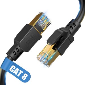 네바이트 캣 8 이더넷 케이블 6FT 고속 40Gbps 2000Mhz RJ45 커넥터가 있는 실내외 LAN 케이블(/4 모뎀 TV 스위치 노트북 라우터용) 6FT