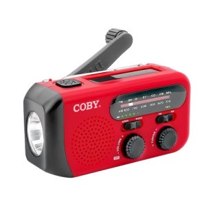 COBY 재난 대비 필수품 크랭크 재난용 라디오 자가 발전 SOS119