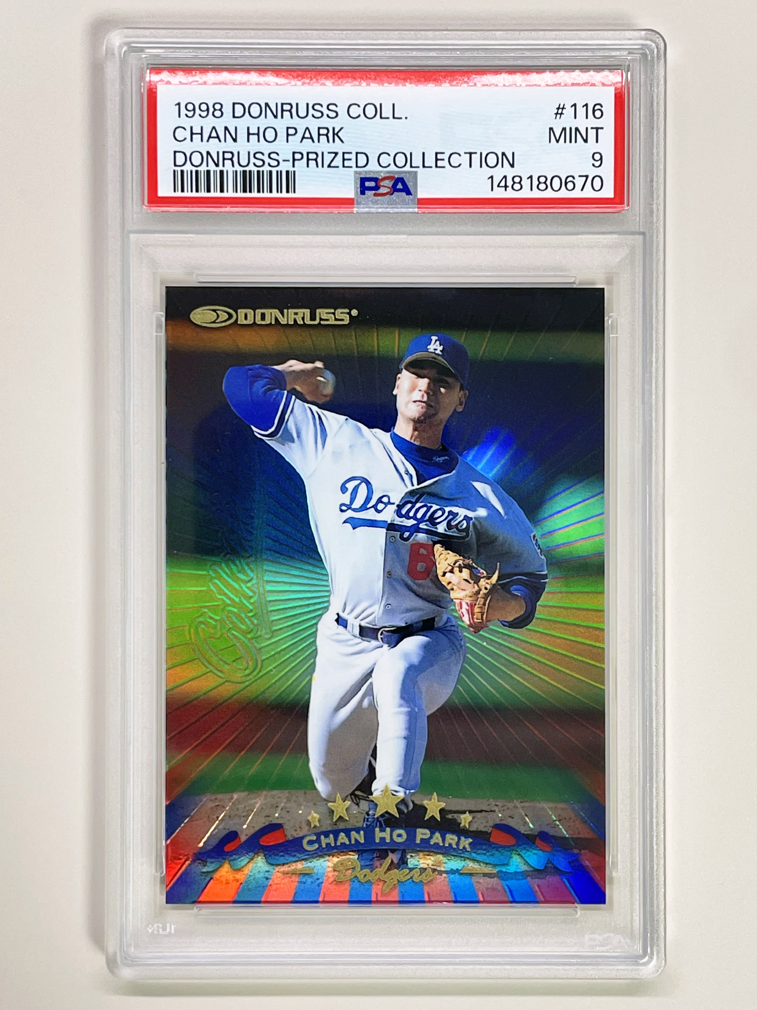 98 Donruss Coll PC116 Prized Collection Refractor /560 박찬호 PSA9