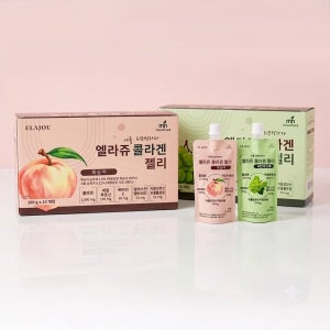 엘라쥬 초저분자 콜라겐 젤리 복숭아10팩+샤인머스캣10팩(히알루론산 다이어트간식 이너뷰티 피부영양제 이너뷰티 콜라겐)