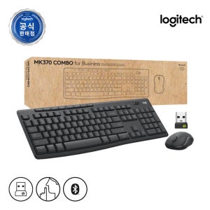 [일반배송] 로지텍코리아 공식 MK370 콤보 무소음 무선 키보드 마우스 세트 블랙