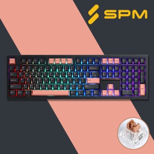 SPM PL108W 아라 무선 기계식 키보드 블랙, 저소음새벽축 택타일