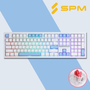 SPM PL108W 아라 무선 기계식 키보드 화이트, 저소음새벽축 리니어