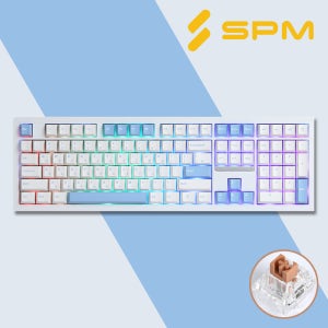SPM PL108W 아라 무선 기계식 키보드 화이트, 저소음새벽축 택타일