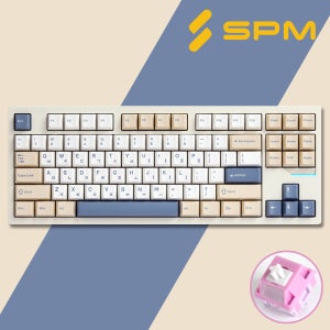 SPM 조약돌87 무선 풀알루미늄 기계식 키보드 치즈화이트, 히비스커스V2축