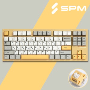 SPM 조약돌87 무선 풀알루미늄 기계식 키보드 크림옐로우, 은행나무축
